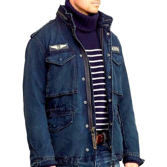Polo Ralph Lauren Deep Indigo Denim Military Field Jacket - Picture 14 of 17